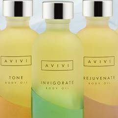 Avivi’s Body Oils and Scrubs combine the healing properties of 100% pure cold-pressed avocado oil with ancient blends of aromatic essential oils.