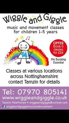 Music and Movement Classes for babies and children 0-5 years at venues across Nottingham!!!