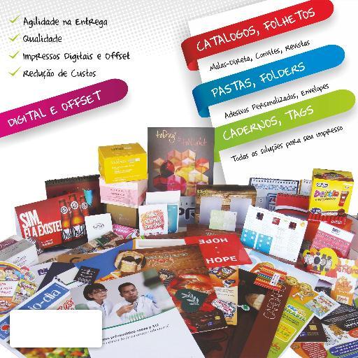 Impressos comls, promocs e editors como: agendas, calendários, jornais,brindes,cadernos, rótulos,folhetos,envelopes,pastas promocionais, catálogos, livros, etc.