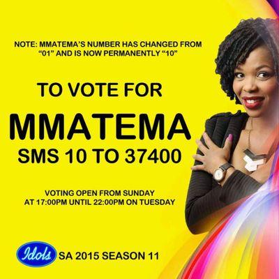 Official SA Idols SA Top 16 contestant, @MmatemaMoremi's team page. Keep up to date on the idols journey, latest news and voting info right here #VoteForMmatema