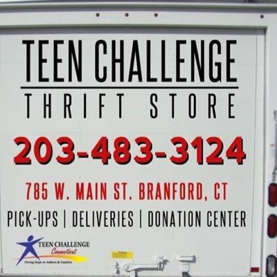 Teen Challenge Thrift Store is located at 785 West Main St in Branford CT. We have furniture, clothes, appliances, and more. We accept donations! (203) 483-3124