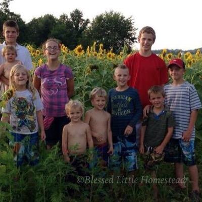 A faith driven unschooling off grid homesteading family of 13 people, 4 dogs and a few random farm animals living a back to basics minimalist life