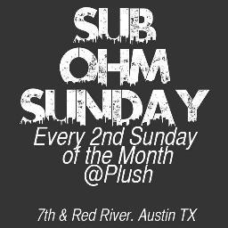 Bass music every 2nd Sunday @plushatx Streaming on https://t.co/Nmkcsq8gNm Instagram: SubOhmSundays Group:https://t.co/Zf9gOIwbJN
Facebook: @subohmatx