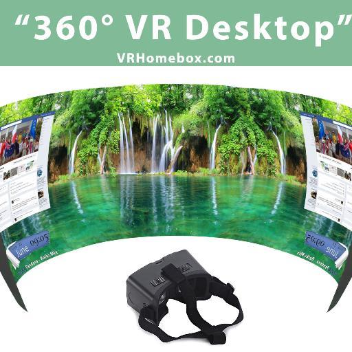The 360 VR desktop. Invite friends, show off your VR projects live or just show off your Homebox. Stop taking off your VR headset! Experience extended real VR.