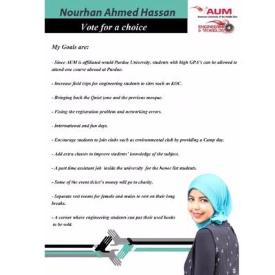 Official candidate for AUM's engineering society 2015. A look at the future, vote for a change! stay tuned for new updates! instagram; @nourhan_aum