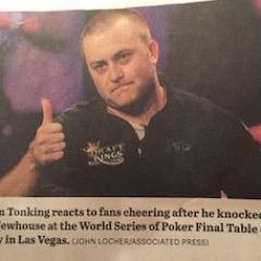 University of South Carolina grad, professional poker player, top American finisher 2014 World Series of Poker Main Event, Met fan always.