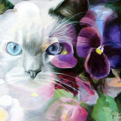 I create pet portraits and animal art in acrylics, watercolor, pen and ink and digital media.  Lover of animal art past and present!