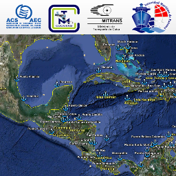 Base de datos y mapas actualizados de las rutas marítimas fundamentales del Gran Caribe. COCATRAM, AEC, MITRANS, AMP.