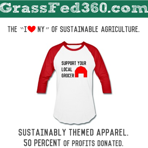 The 'I ♥ NY' of Sustainable Agriculture.

Apparel with sustainable themes -- 50% profits donated.