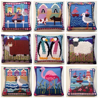 Unique, colourful & fun cross stitch cushion front kits lovingly designed & packaged in Scotland. Check out our Facebook page - Cheerful Chunky Cross Stitch Xx