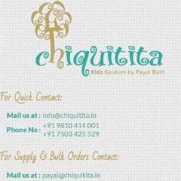 Chiquitita by Payal Bahl. An exclusive designer wear clothing studio for children.