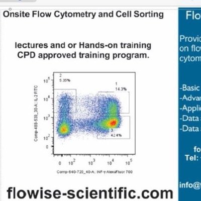 Flowise Scientific is an independent company offering consultancy in flow cytometry. Organising courses and meetings in flow cytometry in the UK and Europe.