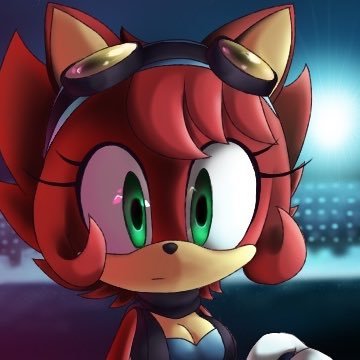Scarlet, a sweet, caring hedgehog, but can get scary when angered. She has pyrokinesis, and loves reading! “@SonicSpeedDemon is cool!”