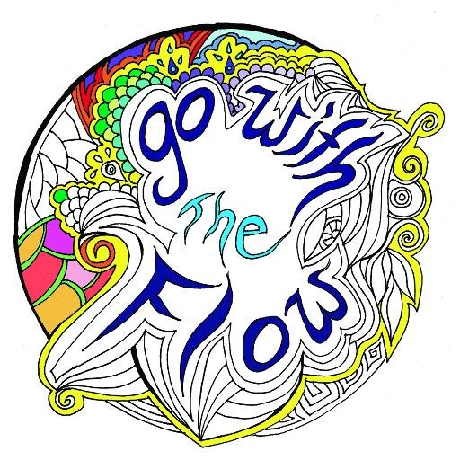 Go With the Flow - Hand drawn colouring books