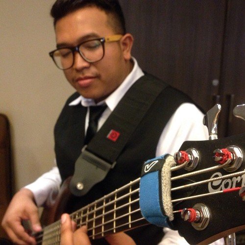 Ballerz/Musician /Bassist for Jesus, using Sterling by Musicman S.U.B series, Samsons Tunner CT 20, Levys strap, DR String, Dunlop Clean String