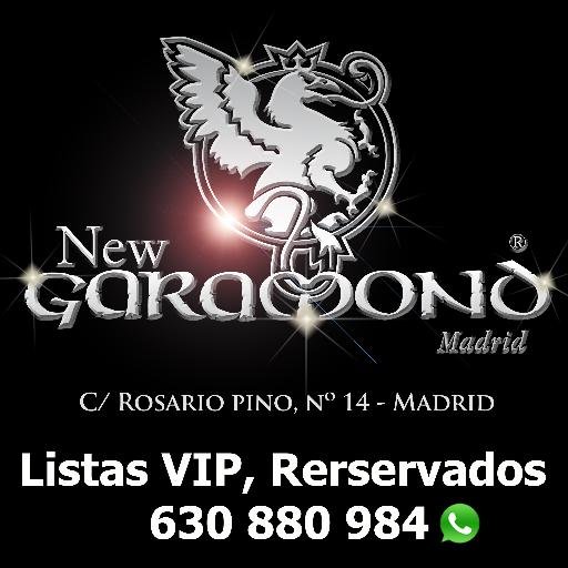 Listas Discoteca New Garamomd Madrid. Listas VIP Gratis, Reservados, botellas. +info Apuntate para acceso VIP 630 880 984 (WhatsApp) #Garamond