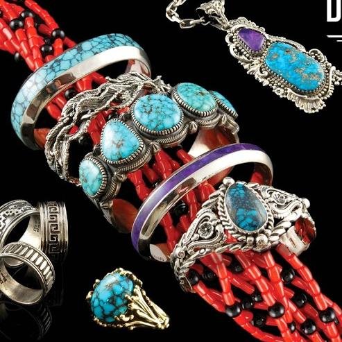 Makers of handmade Sterling Silver and Gold Jewelry featuring Natural American Turquoise and Highend Natural Gemstones of great color.