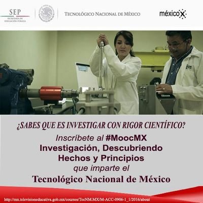 Mooc del #TecNM en #MéxicoX y aprender s/ Investigación, Online,  abierto, gratuito y de calidad.