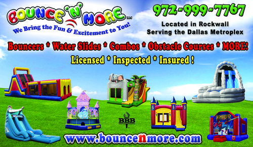 We specialize in Kids Inflatable Bounce Houses, Giant Waterslides, Concessions, Themed Parties, Church and School Events, and Carnivals/Festivals.