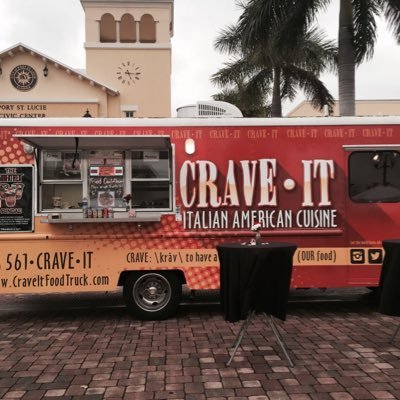 CRAVE IT Food Truck serves lunches W, TH, FRI attends many local events and is available for catering. 561 CRAVE IT