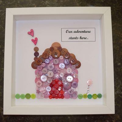 Personalised Handmade Button Art, Cards and Decorations.