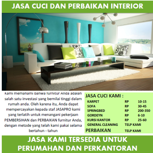 Jasa Cuci Karpet Sofa Springbed dan Jasa Recovery sofa dengan tenaga Profesional. Hub Call Centre 24 Jam kami HP/WA 082117207037 pin 7F8381EC