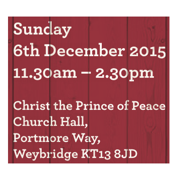 6th December 11.30am-2.30pm KT13 8JD  40+ stalls, Santa in Narnia, hog roast, choir.