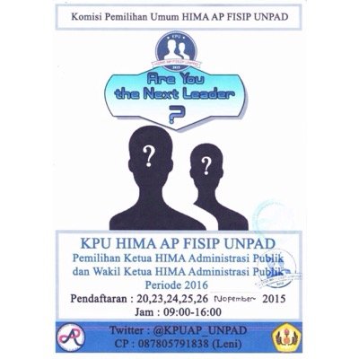 KPUAP_UNPAD's profile picture. Komisi Pemilihan Umum Himpunan Mahasiswa Administrasi Publik FISIP Unpad 2015