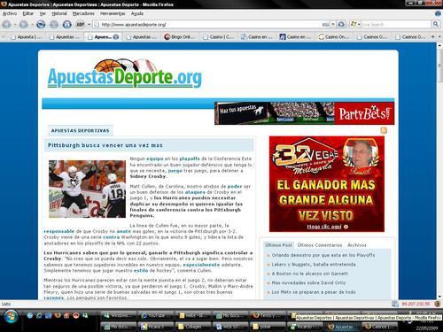 Blog sobre apuestas deportivas en linea, información de casas de apuesta online. Apuestas deportes con bonos gratis. Todo sobre las apuestas de deporte.