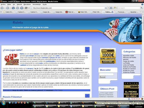 Información del juego de la ruleta, articulos, noticias y comentarios de la ruleta. Casinos con ruleta en linea. Juega a la ruleta online en el casino.