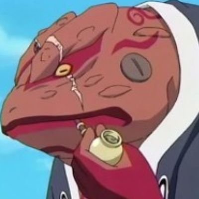 I am the great and powerful chief toad: Gamabunta! And you have no business looking at me!