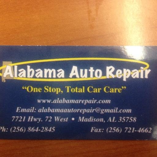 Auto Repair Shop built on honesty and integrity since 2001.  7721 Hwy 72 West Madison, Alabama. (Call: 256-864-2845) www.alabamarepair.com  were on Facebook too