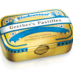 The secret of actors, broadway performers and vocalists! Grether's Pastilles have a soothing effect on a sore throat or a strained voice. Since 1850.