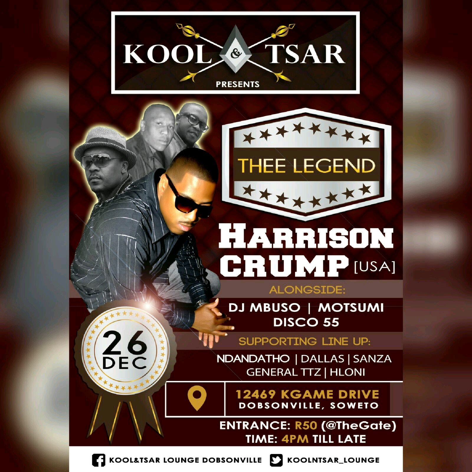 1 of Soweto most premium lounge. Facebook page: Kool & Tsar lounge- Dobsonville