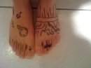 How beautiful on the mountain are the feet that bring the good news. Isaiah 52:7 (also interpreted as sharpie your feet on tuesdays to make them pretty,:D )