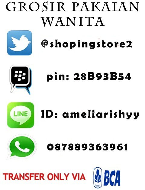 SUPLIER PAKAIAN MURAH .TRUSTED♥ order : 28b93b54 line ameliarishyy txt 087889363961 ♥ only BCA • ALL ITEM FREE ONGKIR JABODETABEK