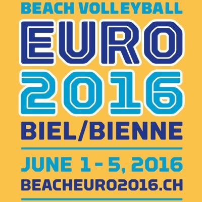 BeachEuro2016's profile picture. Official twitter account of the 2016 Beach Volleyball European Championship Final from June 1-5 in Biel/Bienne