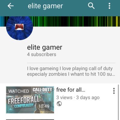as you can tell by my user picture I have a YouTube account I started not that long ago ths is my channel
https://t.co/Hpiqd3RUch