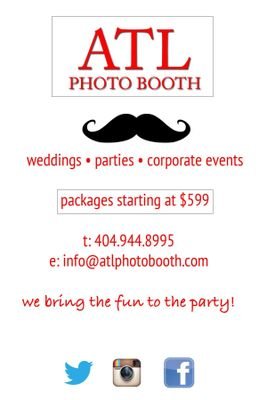 ATLPhotoBooth's profile picture. We offer a fun-filled experience complete with props and unlimited prints. Dress up, smile and get your photo booth prints. Upload to Facebook and Twitter, too!
