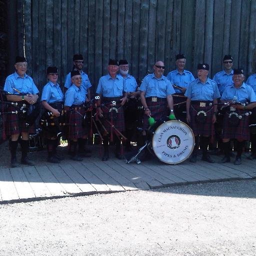 The Clan MacNaughton Pipe Band was formed in 1972 and adopted the MacNaughton name and tartan because of the Clan affiliation of the band's first Pipe Major.