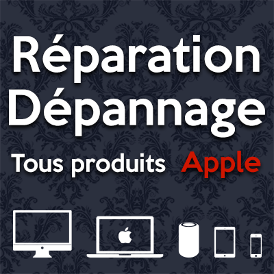 Sur Paris, Réparation d'ordinateur APPLE. Dépannage d'Iphone Ipad. Récup de données sur DD, clés usb.
Mise en place de réseau Mac/pc pour entreprise.