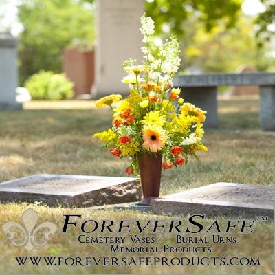 Theft Deterrent Cemetery Flower Vases & Cremation Burial Urns