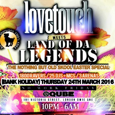 One of London finest urban events to hit the UK raving scene, providing the ESSENCE of UK Garage, Soulful and Deep House. Check our FB page Land of da Legends