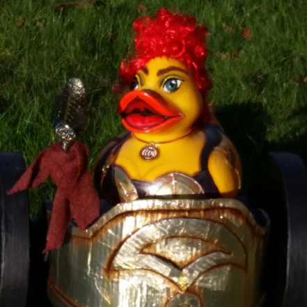 I'm Boudicca Duck 'Queen Of The Iceni' Winner of the 2016 @norwichduckrace Joint sponsored by @icenimagazine and @BiscuitJill my artist is @hammamelis