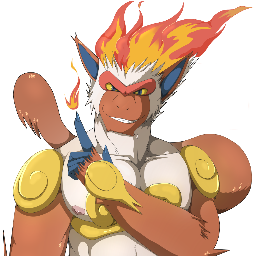 BuffInfernape's profile picture. The fire money who's life isn't around bananas~
#Bi #LewdRP