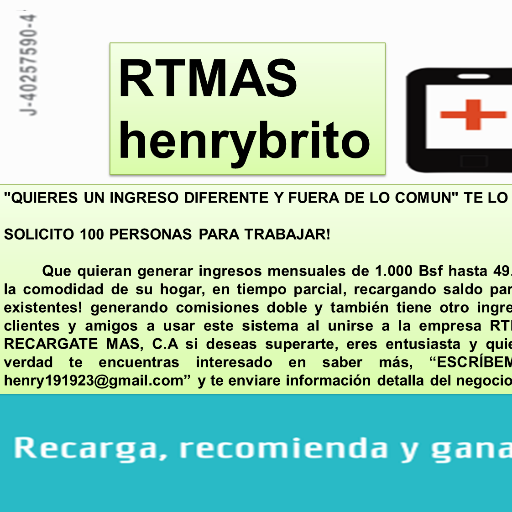 Multinivel trabajar en equipo, experiencia en redes de mercadeo, Socio Empresario de una de las Compañías más sólidas RTMAS RIF J-402575904 RECARGATE MAS, C.A