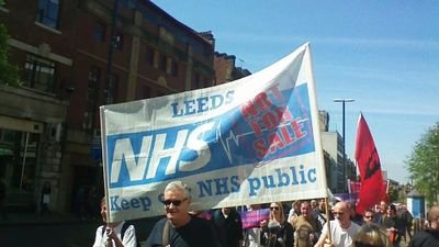 Our campaign in Leeds concerned that the NHS services and assets are being fragmented and sold off privately, sacrificing quality and forcing people to pay