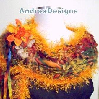 I design gorgeous crochet, knit, weave scarves, shawls, ponchos, & jewelry. Proud Member of The Artisan Group. Visit me at htpps://www.andreawagnerdesigns.com