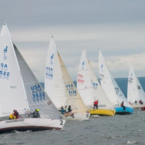 Recreational and social sailboat racing on Lake Superior.