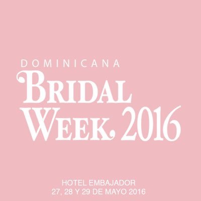 La feria de los profesionales de la industria de la boda más grande de la Rep. Dom.  27, 28 y 29 de mayo 2016, Hotel El Embajador Info: 809 683-1691.